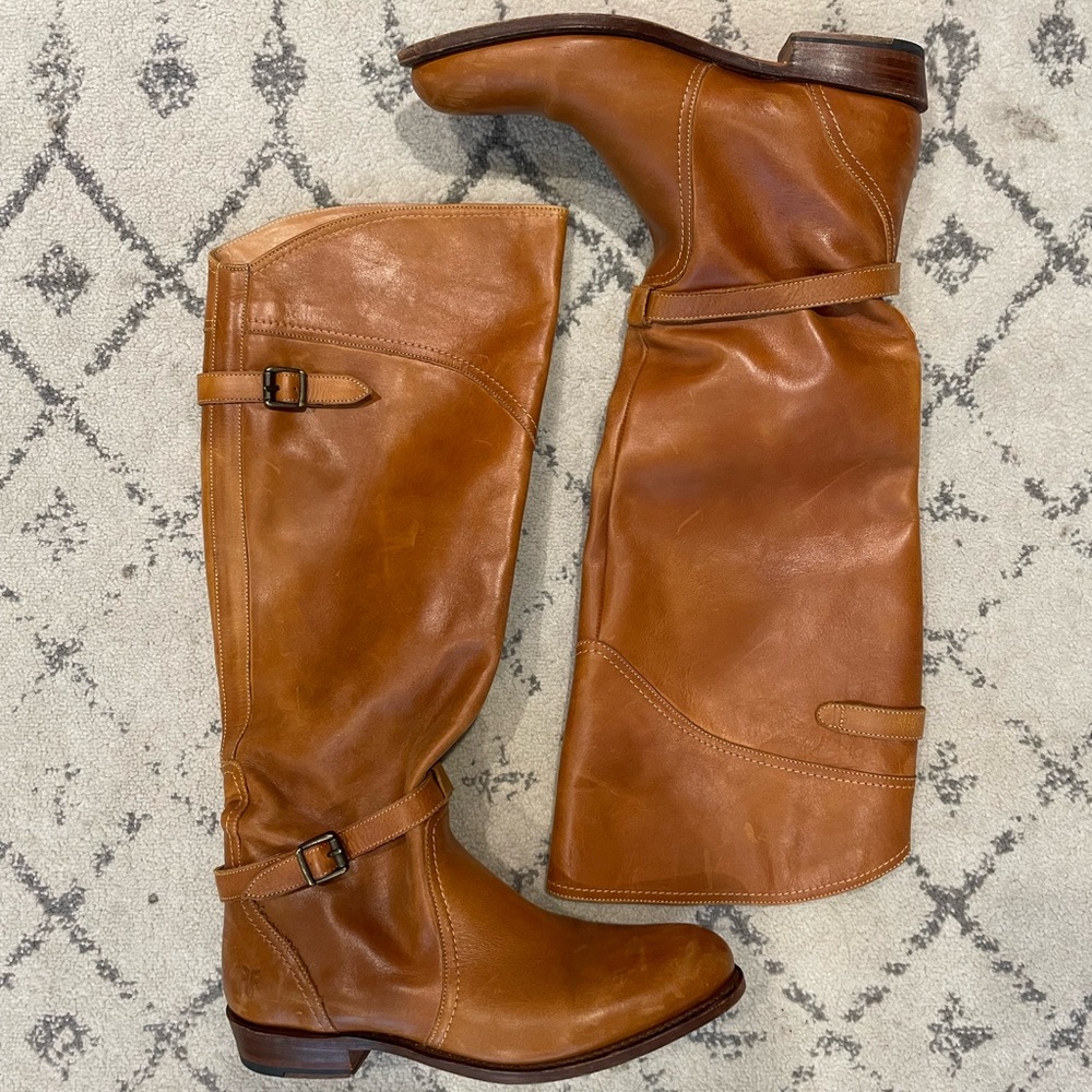 FRYE Dorado Riding Boots - Cognac - Size 8.5